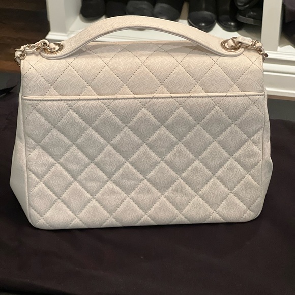 Chanel Flap bag in white caviar leather - Picture 4 of 12